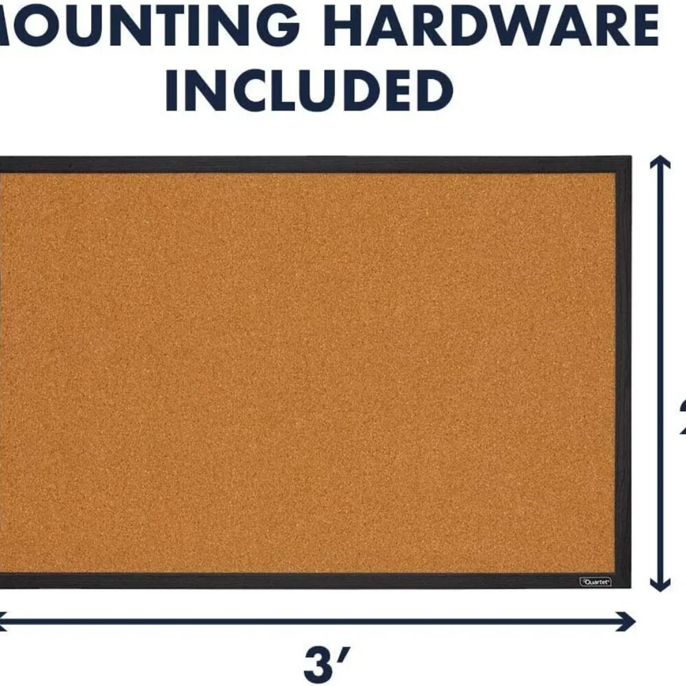 Stylish 2 Feet by 3 Feet Cork Bulletin Board - Perfect for Vision & Memo Display